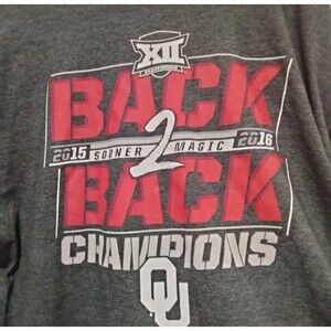Oklahoma University Sonner Back to Back Men's Long Sleeve Tshirt XL Tee Gray